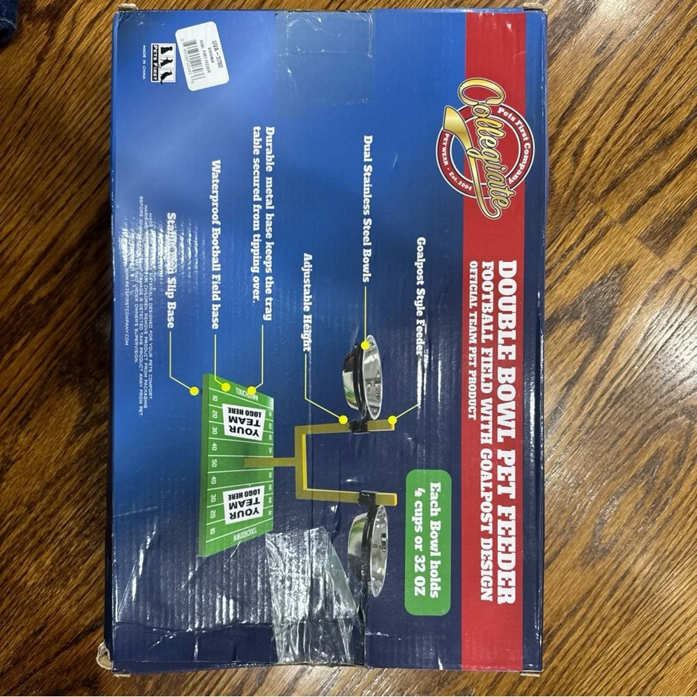 NIB UVA Elevated Double Bowl Feeder for Pets - Green and Black - Picture 2 of 4